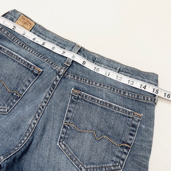 Y2K Red Engine Original Cropped Straight Leg Jeans - Picture 5 of 11